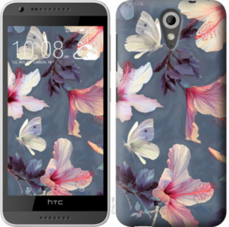 Чехол на HTC Desire 620G Нарисованные цветы &quot;2714u-187&quot;