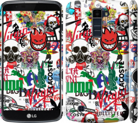 Чохол на LG K10 / K410 Many different logos &quot;4022c-349&quot;