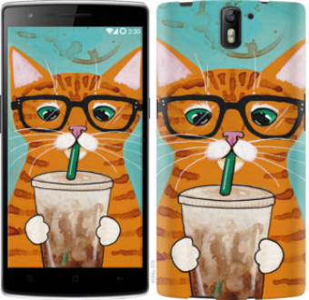 Чохол на OnePlus 1 Зеленоокий кіт в окулярах &quot;4054u-379&quot;
