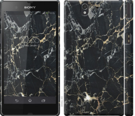 Чохол на Sony Xperia Z C6602 Чорний мармур &quot;3846c-40&quot;