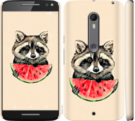 Чехол на Motorola Moto X Style Енотик с арбузом &quot;4605c-455&quot;