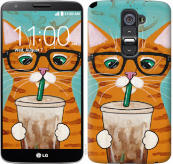 Чохол на LG G2 Зеленоокий кіт в окулярах &quot;4054u-37&quot;