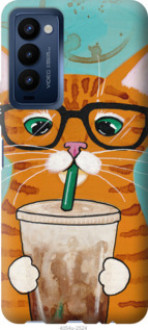 Чохол на Tecno Camon 18 CH6n Зеленоокий кіт в окулярах &quot;4054u-2524&quot;