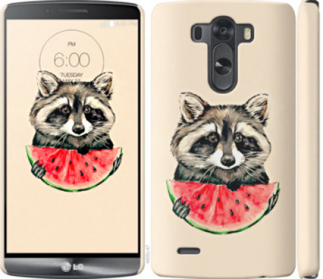 Чохол на LG G3 D855 Єнотик з кавуном &quot;4605c-47&quot;