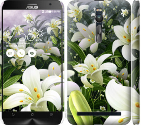 Чохол на Asus Zenfone 2 ZE551ML Білі лілії &quot;2686c-122&quot;