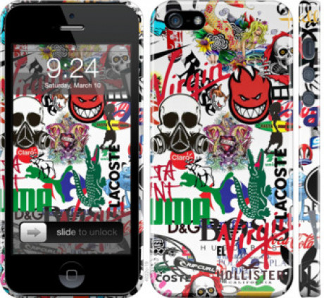 Чохол на iPhone 5 Many different logos &quot;4022c-18&quot;