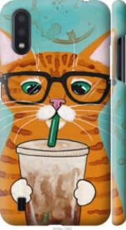 Чохол на Samsung Galaxy A01 A015F Зеленоокий кіт в окулярах &quot;4054c-1842&quot;