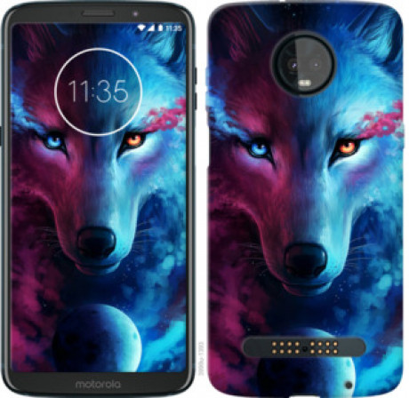 Чехол на Motorola Moto Z3 Play Арт-волк &quot;3999u-1393&quot;