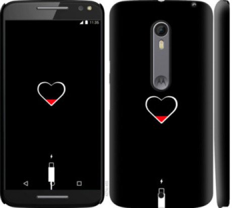 Чехол на Motorola Moto X Style Подзарядка сердца &quot;4274c-455&quot;