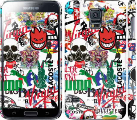 Чохол на Samsung Galaxy S5 g900h Many different logos &quot;4022c-24&quot;