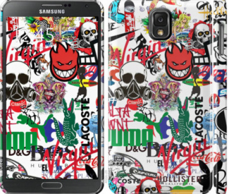 Чохол на Samsung Galaxy Note 3 N9000 Many different logos &quot;4022c-29&quot;