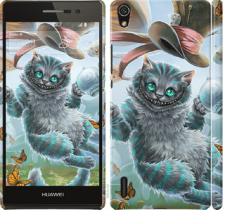 Чехол на Huawei Ascend P7 Чеширский кот 2 &quot;3993c-49&quot;